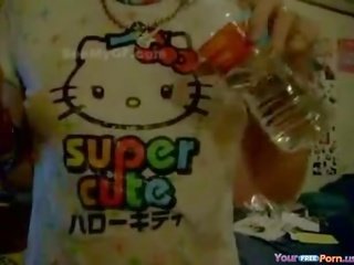 Sexy Japanese damsel With Wet Hello Kitty T-Shirt