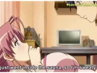Rozkošné anime holky v sauna