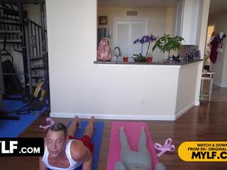 Bodacious Milf With Perfect Tits And Ass Suttin Stretches Her Pussy During Yoga Workout - Mylf
