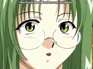 Green-haired hentai cutie whanged in a library