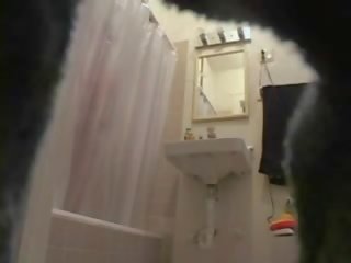 Superb GF naked in the bathroom on hidden cam
