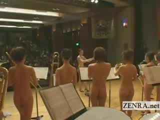 Nudist japanese AV stars in the stark Naked orchestra