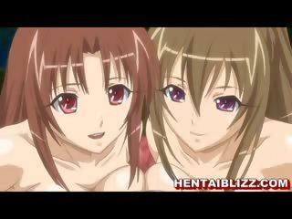 Three manga girls showing her desirable body when take bath