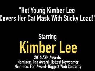 Glorious Young Kimber Lee Covers Her Cat Mask with Sticky.