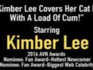 Excellent Kimber Lee Covers Her Cat Mask with a Load of Cum