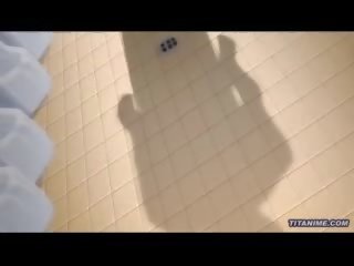 Oversexed hentai anime teenager caught masturbating