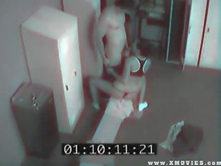 Desiring couple are recorded fucking it out in the locker room
